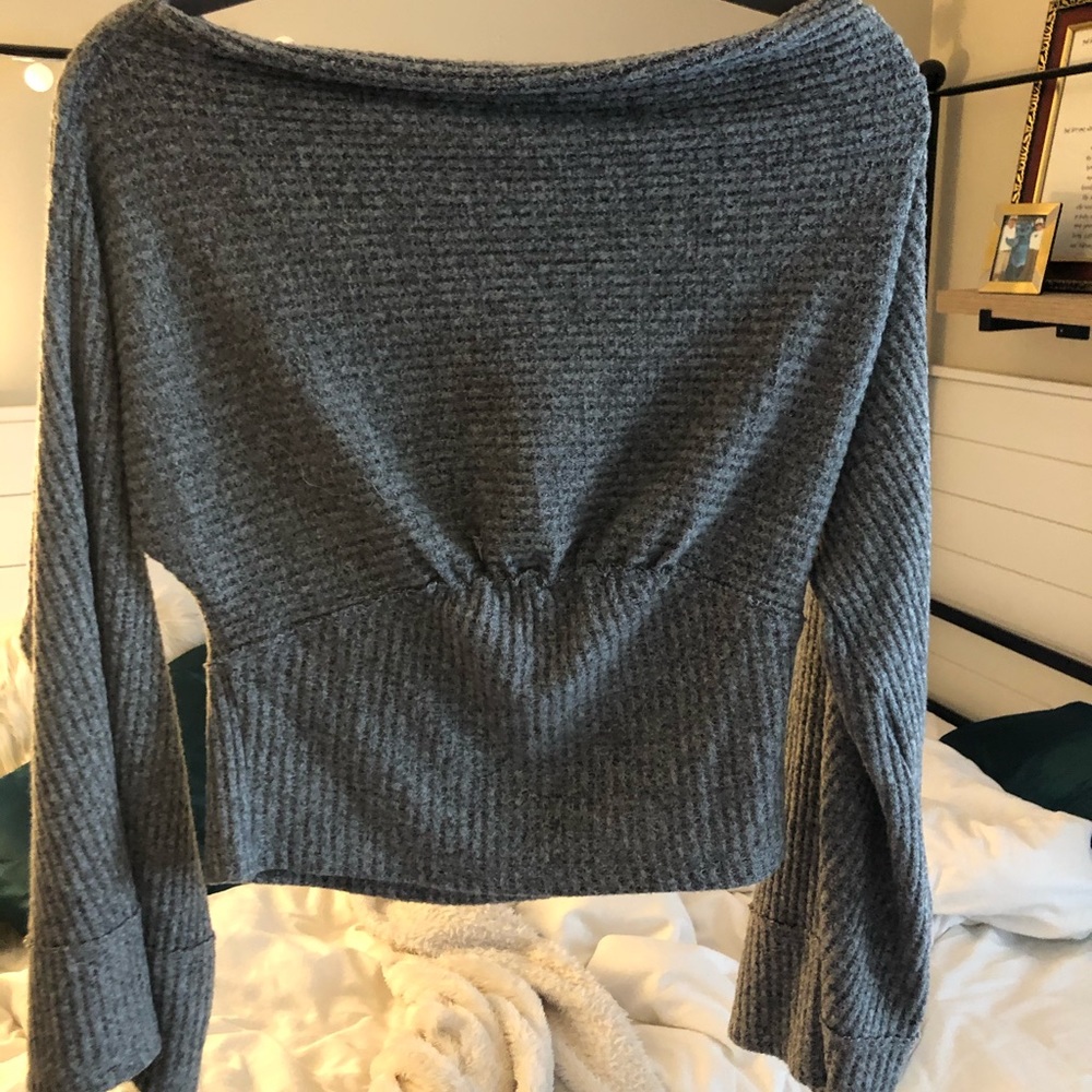 Free People off the shoulder cropped Sweater